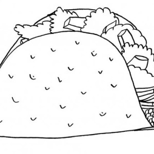 300x300 Mexican Taco Junk Food Coloring Page Mexican Taco Junk Food