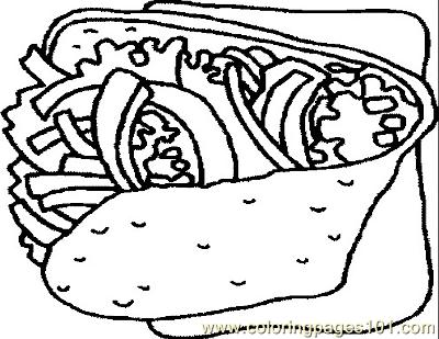 400x309 Taco Coloring Page