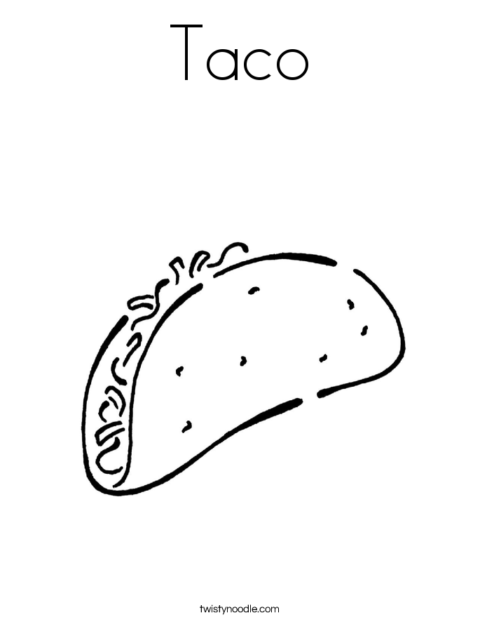 685x886 Taco Coloring Page