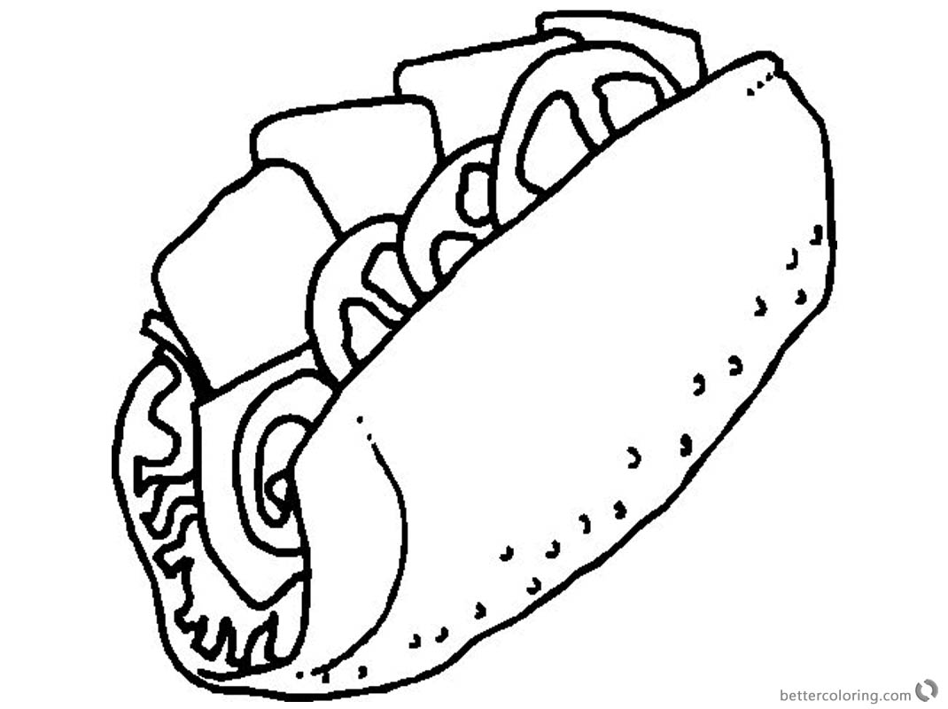 1070x800 Taco Coloring Page Sketch Picture