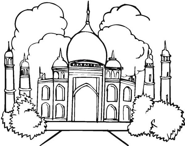 Taj Mahal Coloring Page