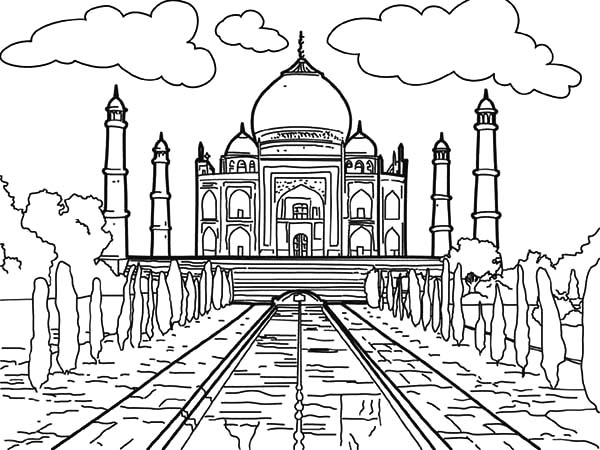600x450 Seven Worldwonders Taj Mahal Coloring Pages Batch Coloring