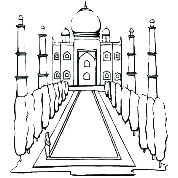 600x600 Taj Mahal Coloring Page Big Roman Temple Coloring Pages Taj Mahal