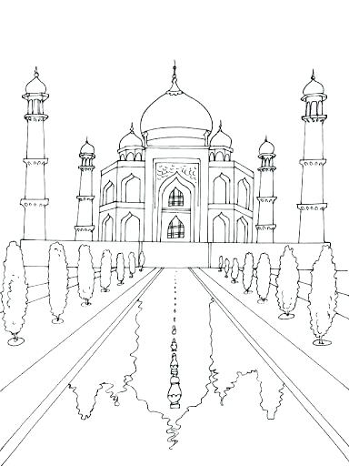 384x512 Taj Mahal Coloring Page Coloring Page Coloring Page 5 Colouring
