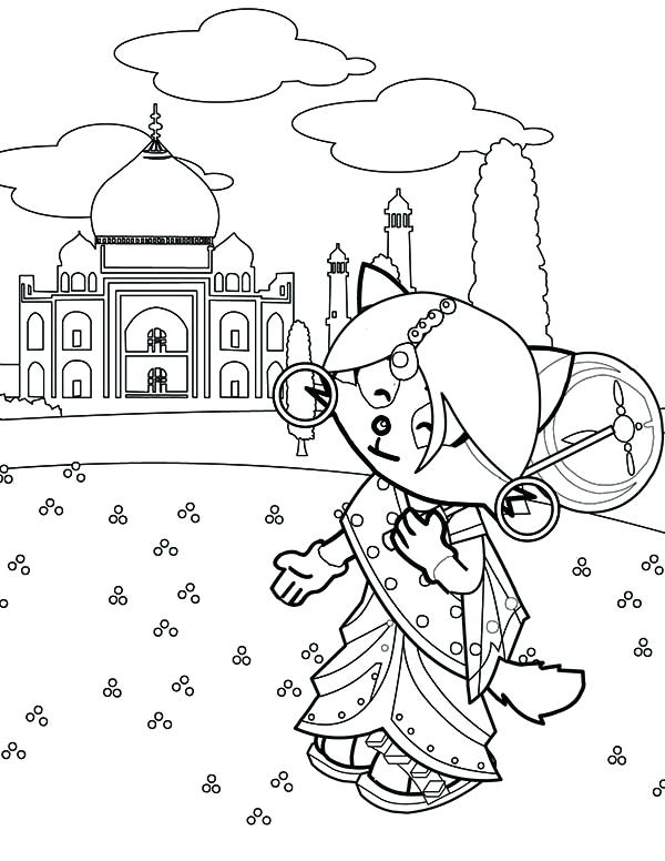 600x776 Taj Mahal Coloring Page From Around The World Coloring Page Taj