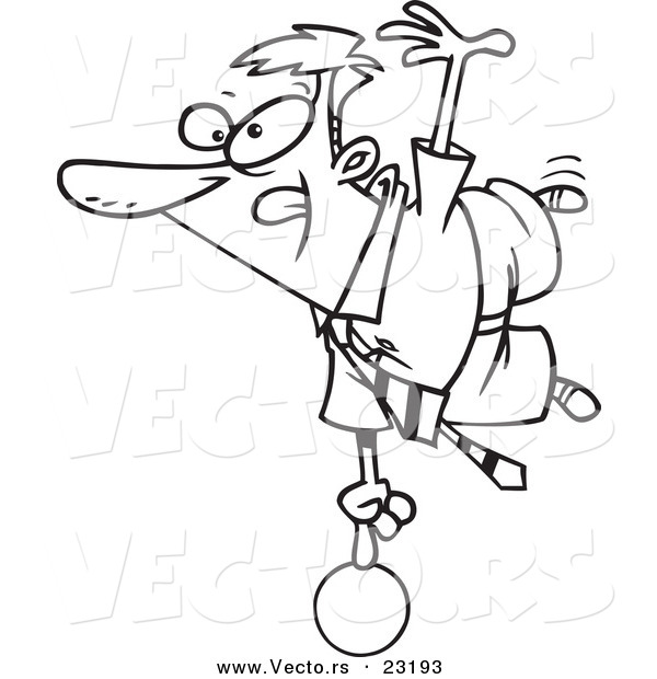 600x620 Vector Of A Cartoon Show Off Businessman Balanced On A Ball