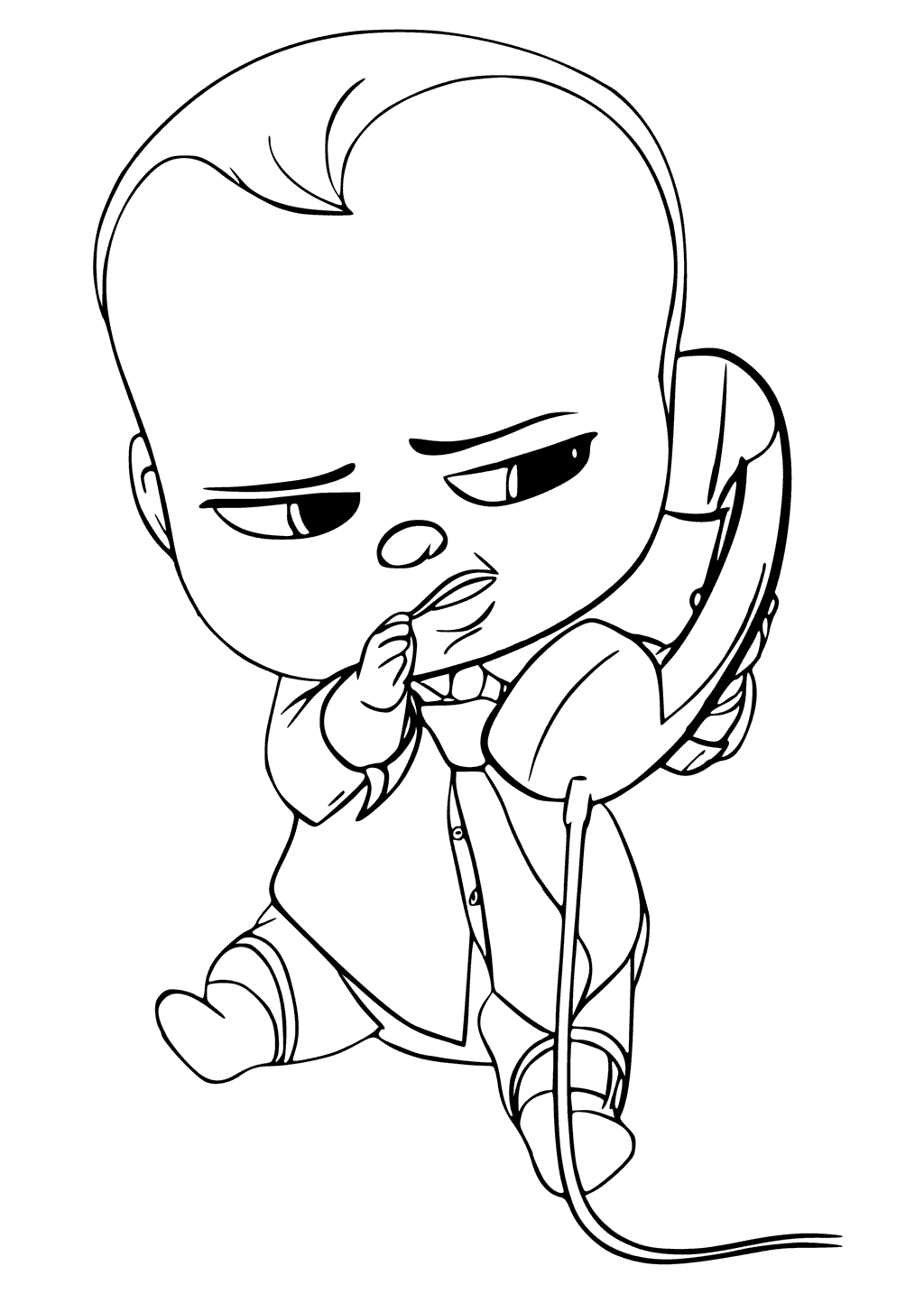 1024x1434 Baby Boss Talking On The Phone Coloring Page