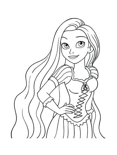 400x529 Tangled Coloring Pages Coloring Page From Tangled By Tangled