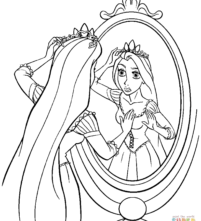 819x900 Flynn And Rapunzel Coloring Page Free Printable Wonderful Pages