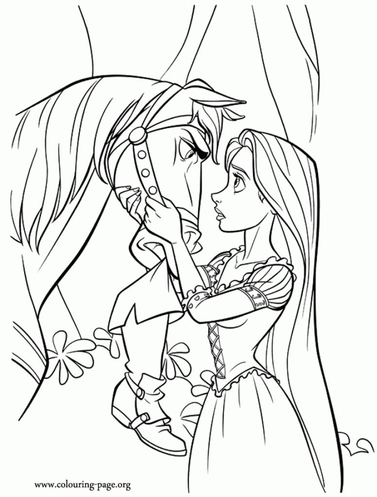 776x1024 Rapunzel Talking To Horse Maximus Coloring Page Free Printable