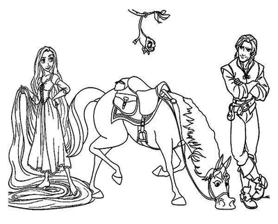 400x322 Tangled Maximus Coloring Sheets Pages Kids