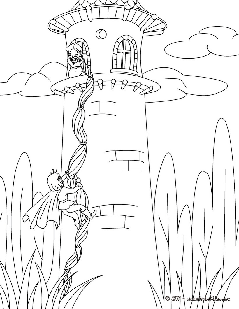 820x1060 Rapunzel Fairy Tale Coloring Page