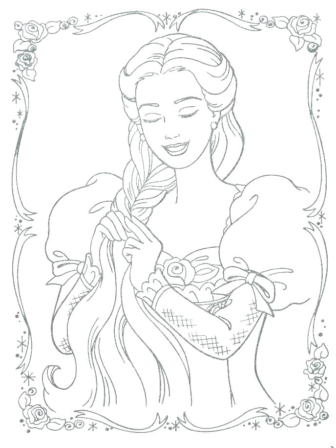 688x915 Rapunzel Face Coloring Pages