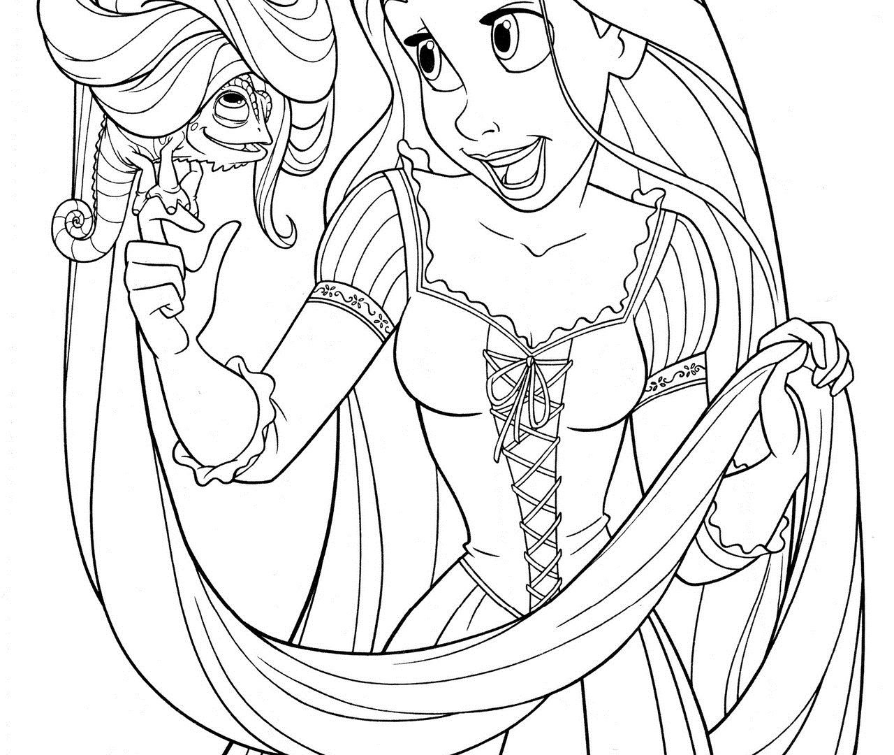 1280x1080 Disney Princess Coloring Pages Rapunzel Tangled Printable General