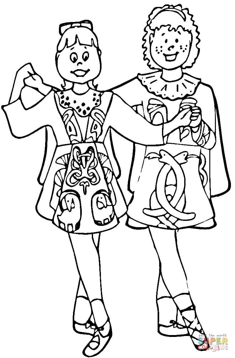 750x1138 Irish Dance Coloring Page Free Printable Pages Simple Sheets Acpra