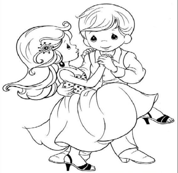 600x582 Just Married Printable Coloring Pages