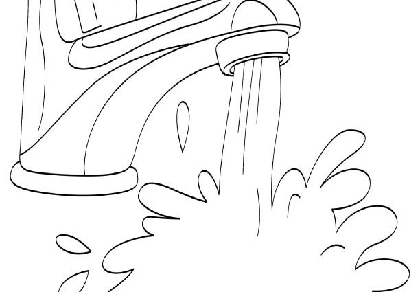 612x425 Tap Coloring Pages Running Water From Tap Coloring Page Download