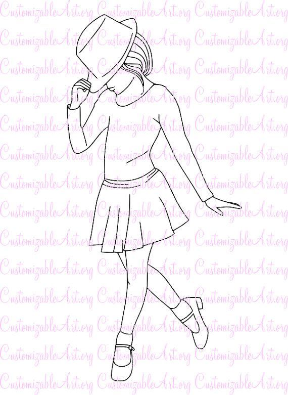 570x781 Tap Dance Digital Stamp Tap Dancer Digi Stamp Girl Tap Dancing
