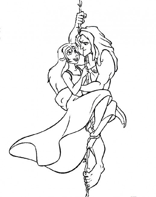 518x652 Tarzan And Jane Hanging On A Rope From A Tree To Another Tree