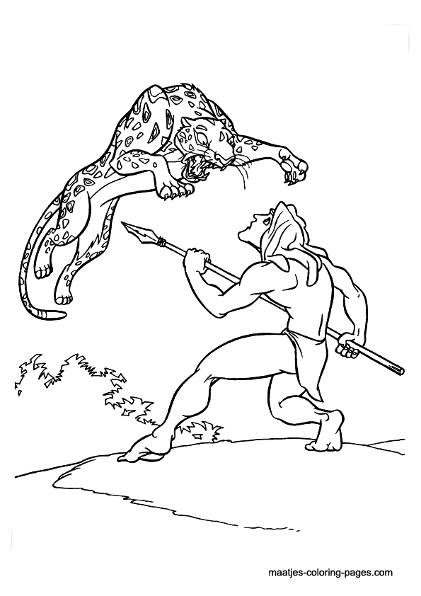 595x842 Tarzan Vs Sabor Coloring Pages