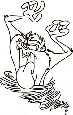 Tasmanian Devil Cartoon Coloring Pages