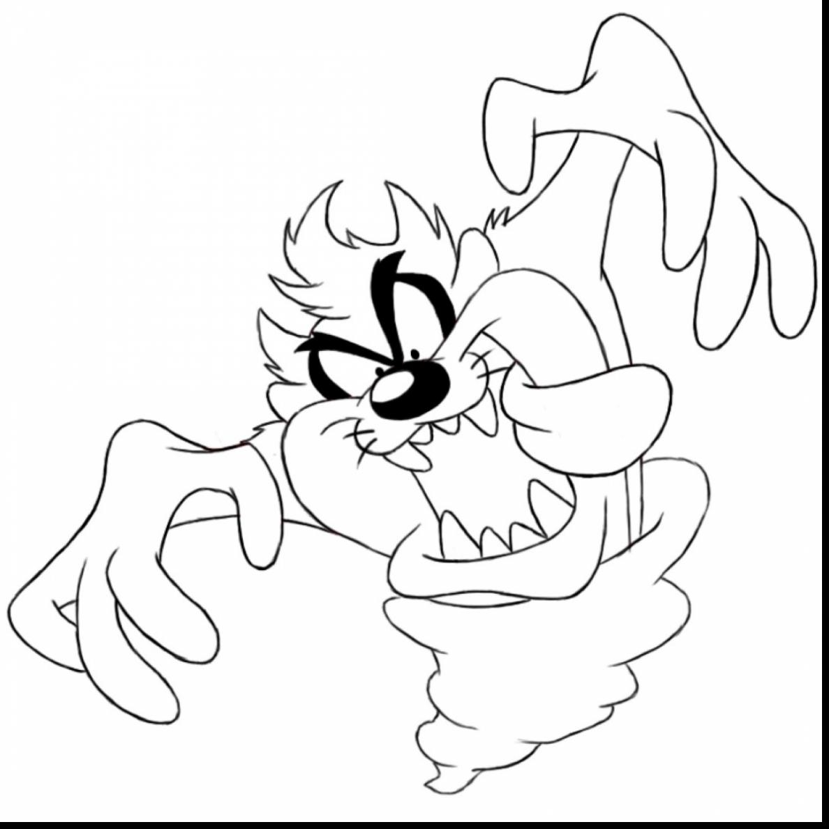 1188x1188 Tasmanian Devil Cartoon Coloring Pages To Print Coloring