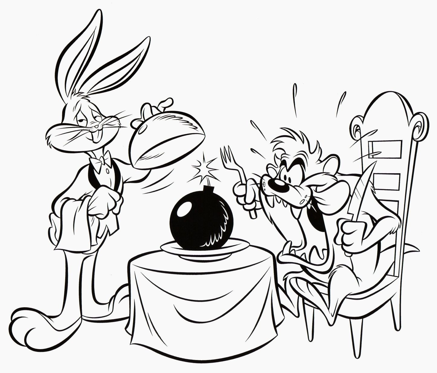 1447x1236 Astonishing Bugs Bunny And Taz Coloring Page Printables Picture
