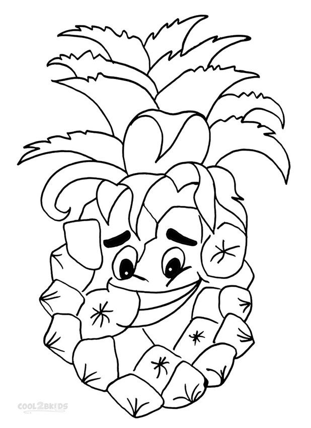 618x850 Printable Pineapple Coloring Pages For Kids Cool2bkids Fruits