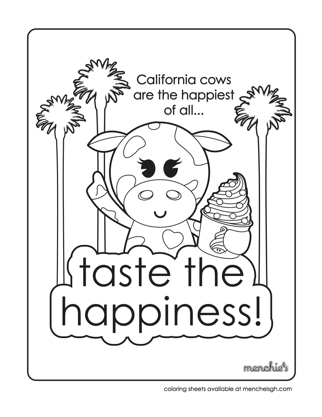 1275x1650 Taste Happiness Coloring Sheet Within Menchies Pages