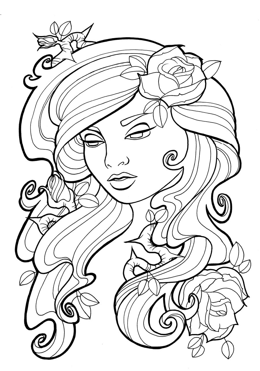 900x1284 Heart Surrounded By Ivy Drawings For Tattoo Art Nouveau Coloring