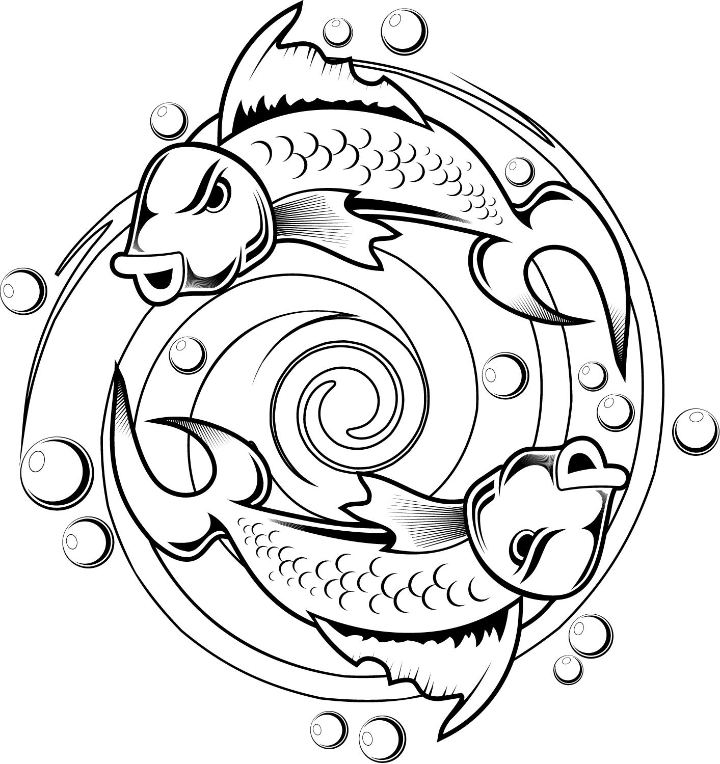 1413x1500 Kids Coloring Pages Of A Koi Fish Tattoo Design