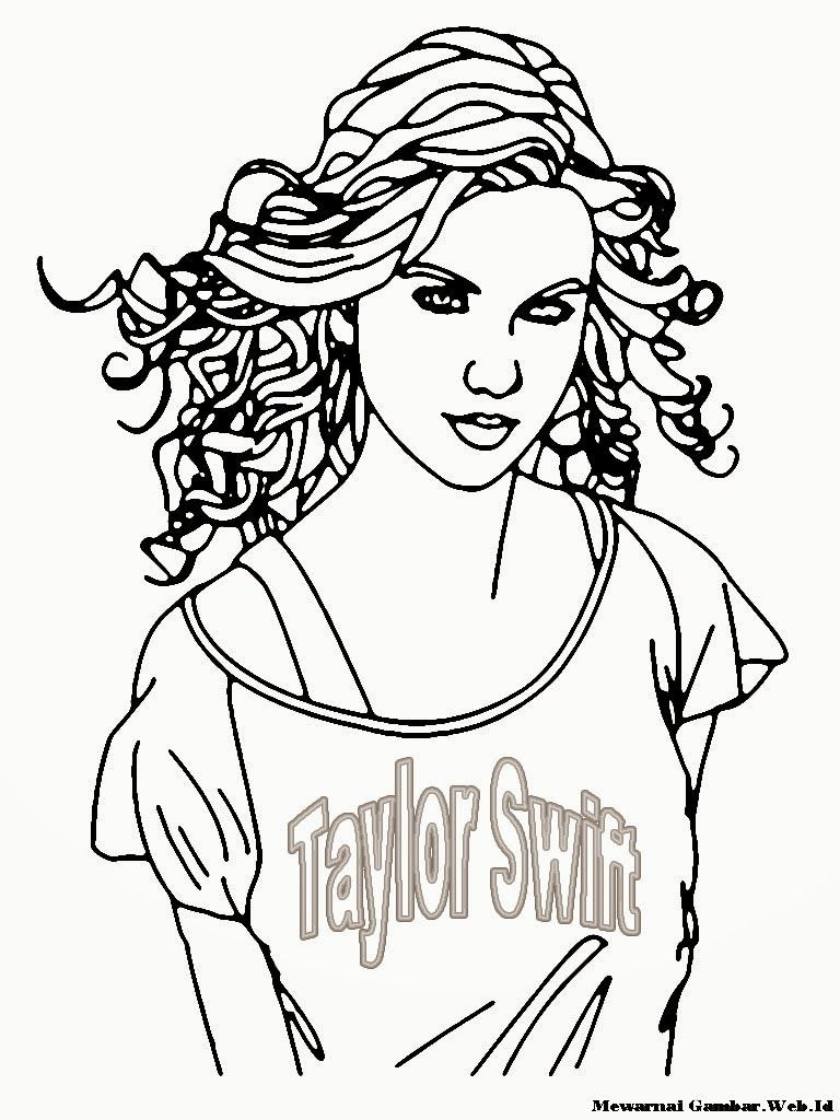 768x1024 Taylor Swift Coloring Page Free Printable Pages