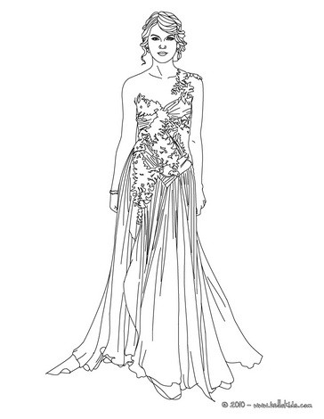 364x470 Taylor Swift Luxurious Dress Coloring Page. More Famous People