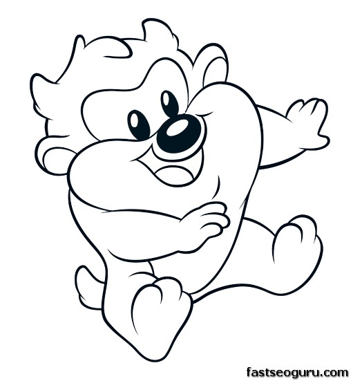 524x551 Baby Looney Tunes Taz Coloring Pages
