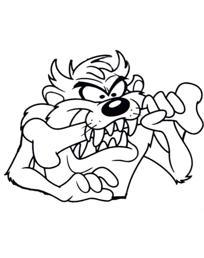 650x821 Tasmanian Devil Bite Bones Fresh Coloring Pages