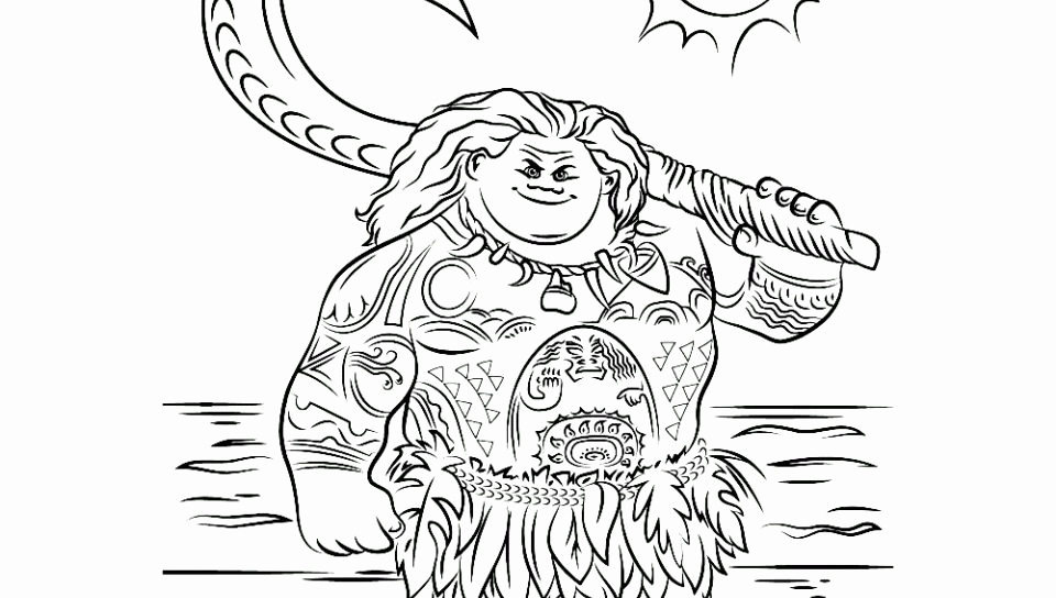 960x544 Maui Coloring Pages Stock Moana Coloring Page Free Printable Pages