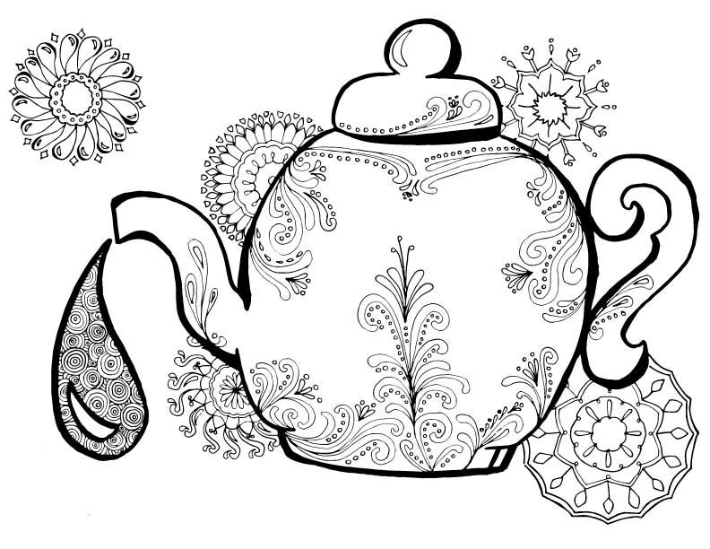 792x612 Adult Coloring Pages Perfect For Tea Time! Teas, Adult Coloring