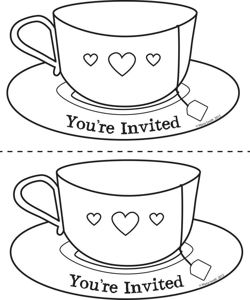 Tea Cup Coloring Page