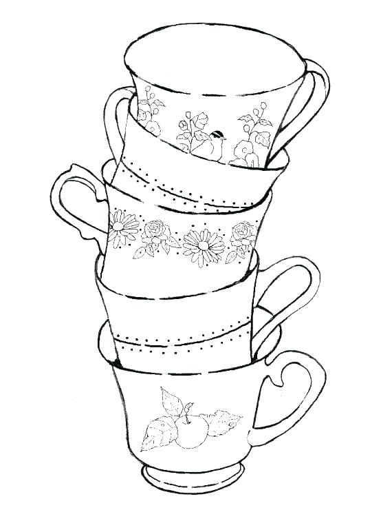 570x756 Tea Cup Coloring Page Mice In Teacup Free On Princess Tea Cup