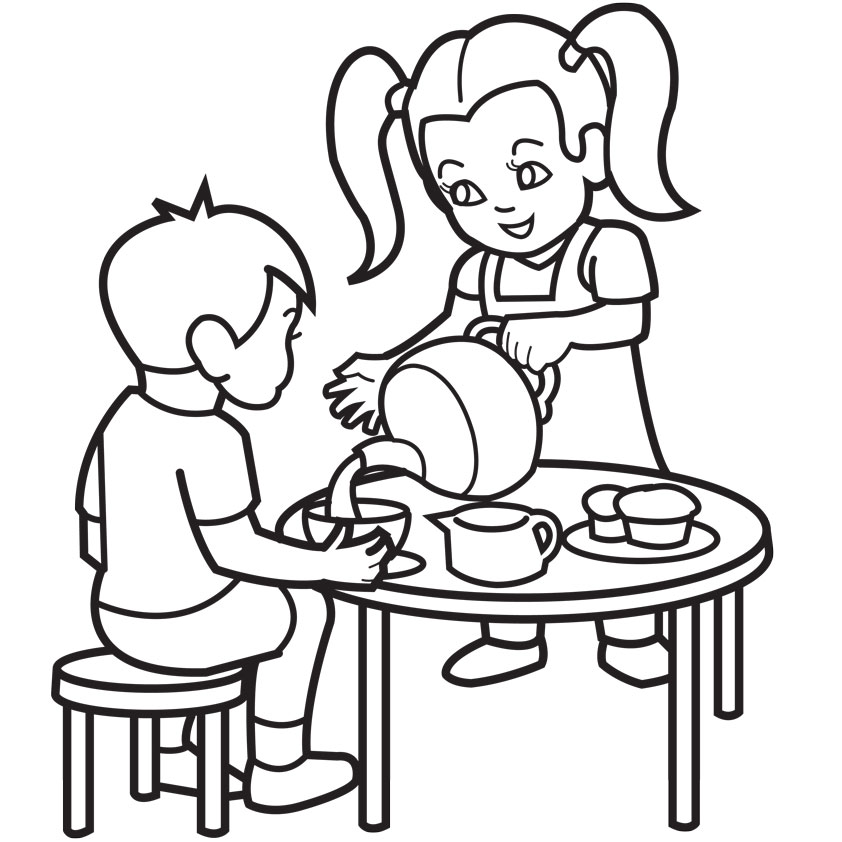 842x842 Best Tea Party Coloring Pages Free Free 3815 Printable