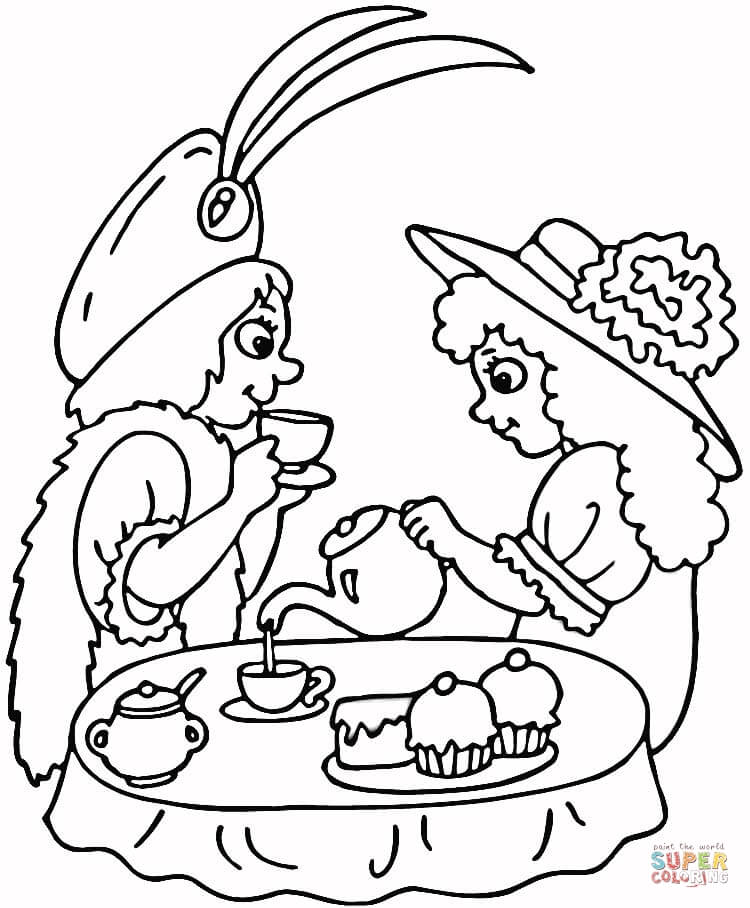 750x908 Tea Party Coloring Page Tea Party Coloring Page Ebestbuyvn.co