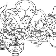 236x236 Mad Tea Party, Alice In Wonderland, Disney Coloring Pages, Color
