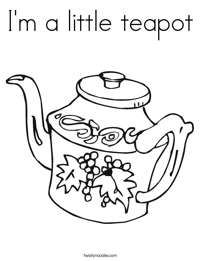 685x886 I'M A Little Teapot Coloring Page