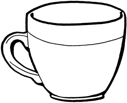 430x350 Tea Cup Clipart Coloring Page