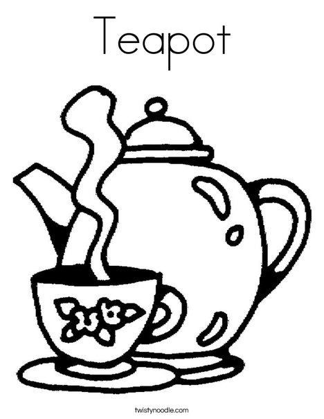 468x605 Teapot Coloring Page