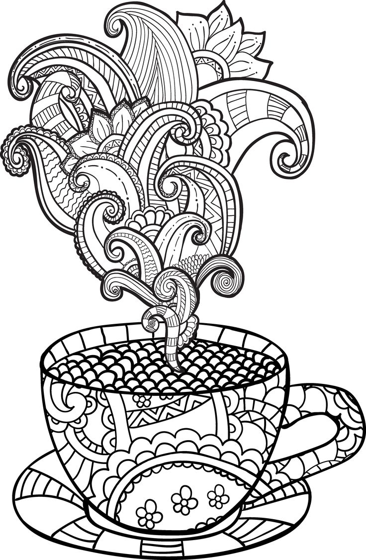 736x1126 Awesome Tea Set Coloring Page Design Printable Coloring Sheet