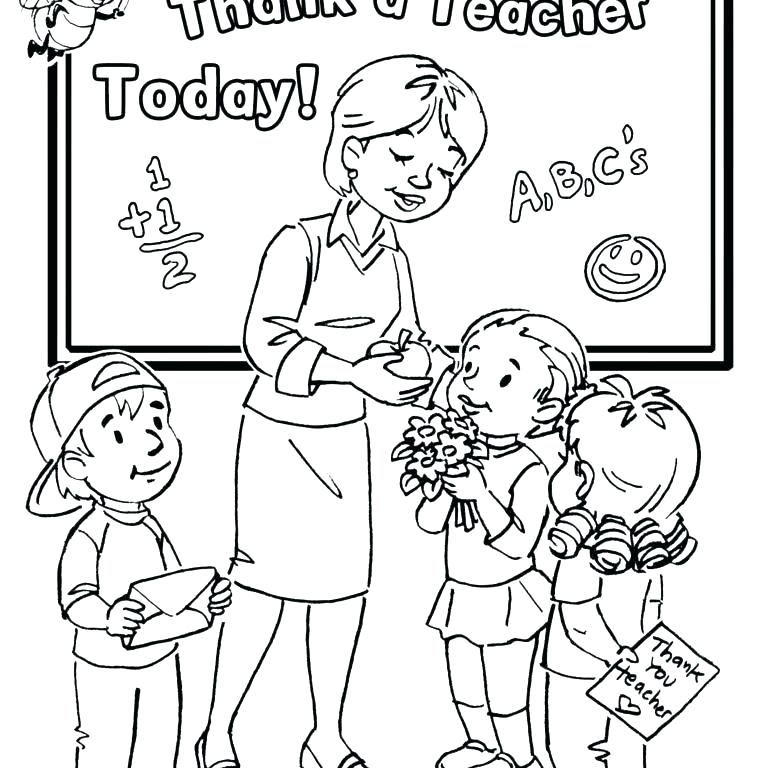 768x768 Teacher Student Coloring Pages Page Appreciation Free Kids And I