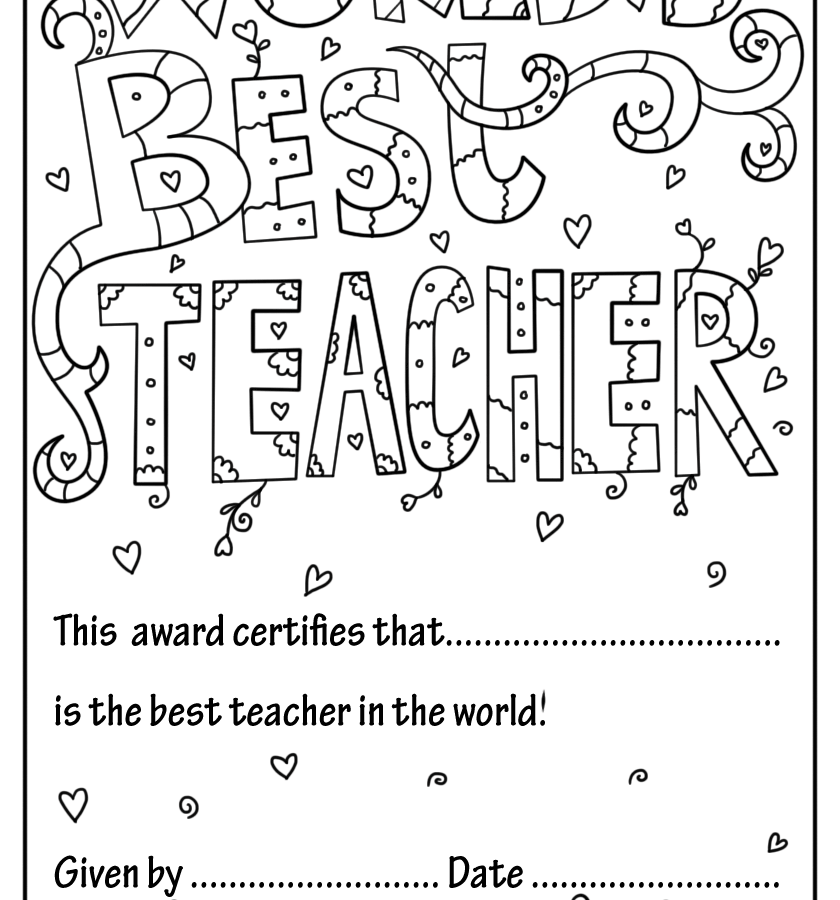 840x900 Teacher Appreciation Coloring Pages Wallpaper For Kids Free
