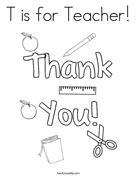 468x605 T Is For Teacher Coloring Page