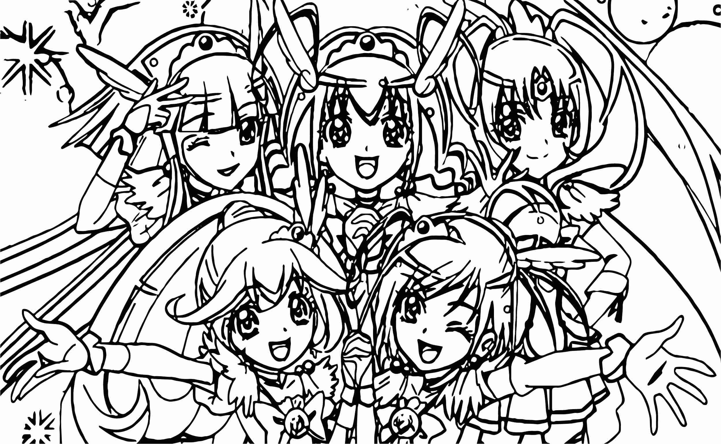 2499x1540 Glitter Force Girls Team Coloring Page Pages For Kids Online